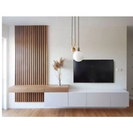 TV Cabinet 10ft with melamine strip panel