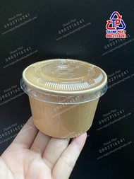 50 Ly kem giấy kraft đựng kem - chè - xôi - thức ăn mang đi - chống thấm nước - ly giấy nâu - tô giấ