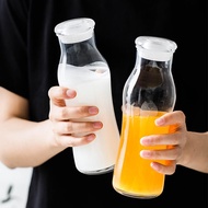 Nordic Ins Household Glass Sealed Water Bottle with Lid Juice Cup Milk Bottle Summer Beverage Bottle Water Cup Feeding Bottle
