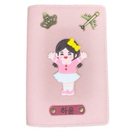 Saffiano Leather Passport Cover Engraved with Name Cute Baby Charm Meaningful Travel Gift