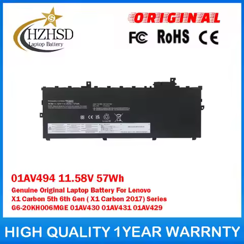 01AV494 11.58V 57Wh Genuine Original Laptop Battery For Lenovo X1 Carbon 5th 6th Gen(X1 Carbon2017)G