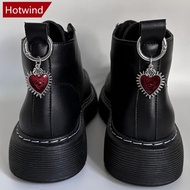 HOTWIND Gothic Hearts Pendant Martin Boots Shoes Buckles For Women Men Decoration Metal Snap Hook Sh