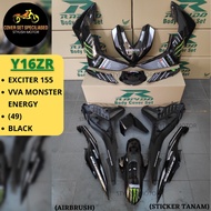 (STICKER TANAM/AIRBRUSH) RAPIDO COVER SET Y16ZR EXCITER 155 VVA ENERGY (49) BLACK