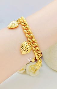 [VJ]NEW! Bracelet "Glamour Datin Dangle Full Love" 999.9 Bangkok Gold Plated MB140//BP159/BP110/BC11