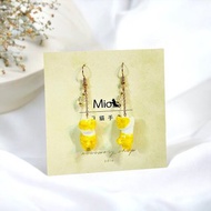 【SGS安心認證】( 貓-手繪系列 ) 橘白貓/挪威森林花色耳環 (7款)