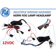 [Ready Stock] Universal Multiple Wiring Harness kit with Relay 80A Horn Foglamp Radiator H11 881 H8 
