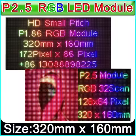 P1.86/P2/P2.5 LED Module,HUB75E Indoor Full Color Video Wall LED Display Module,P2.5 Indoor LED Pane