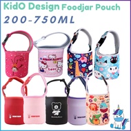 HUSH A BUY KIDO Food Jar Pouch For Thermos, Zojirushi, Zebra, Face, Izalo, with Strap for 200-750ml|HUSHABUY