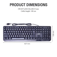 ✅ แท้100% OKER KB-318 Keyboard USB คีย์บอร์ดมาตรฐาน สีดำล้วน Slim+Desktop Waterproof Keyboard Black 