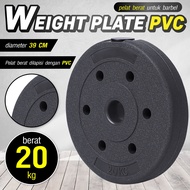 HTD SPORT PVC WEIGHT PLATE PIRINGAN PLAT LATIHAN BEBAN PLAT BARBEL DUMBBELL 20KG