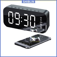 SHIN   A18 Portable Wireless Speaker Clock Stereo Speaker With LED Screen FM Radio Dual Alarm Clock For Indoor Outdoor