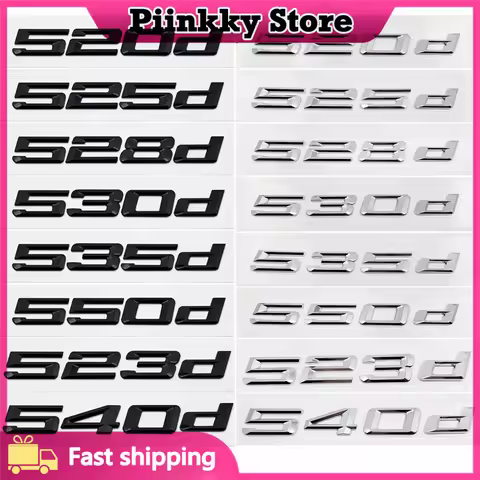 Old Number Trunk Letters 520d 525d 528d 530d 535d 540d 545d letter Emblem Sticker For 5 Series E39 E