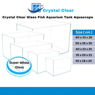 Crystal Clear Glass Fish Tank Aquarium Aquascape Kaca 60cm / 50cm / 40cm / 35cm / 30cmm