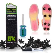 GOLFKICKS Authorized Distributor GOLFKICKS Sneakers to Golf Shoes Shoes Spike (Black)
