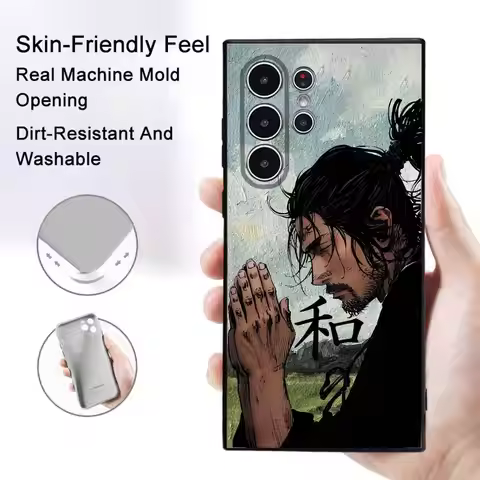 V-Vagabond Miyamoto Musashi Phone Case For Samsung Galaxy S25 S24 S22 S23 Ultra S21 S20 Plus Non-Sli