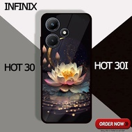 HP [AN03] Glossy Case INFINIX HOT 30 | HOT 30I | INFINIX HOT 30 PLAY Glitter Case RAINBOW FLOWERS Pa