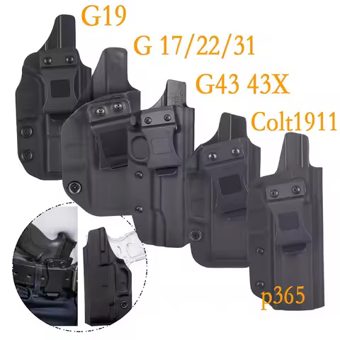 Tactical Inside Waistband Concealed Carry Holsters for GLOCK 17 19 22 26 43 43X Belt Clip Single Dou