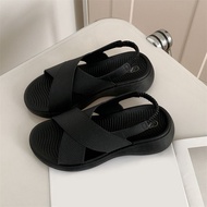 AOKANG Xăng-đan quai chéo nữ thường ngày Xăng đan đế bệt thoải mái