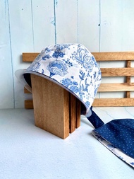 青花雙面頭巾帽 料理帽 醫療帽 化療帽 工作帽 烘焙帽 手術帽