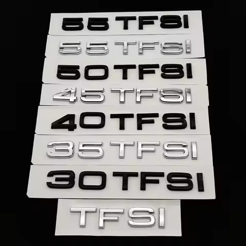 3D ABS 30 35 40 45 50 55 TFSI Logo Letters Car Trunk Emblem Badge Sticker For Audi Q3 Q5 Q7 A1 A2 A3