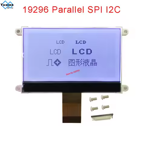3.2inch 19296 192x96 I2C SPI LCD Display COG Graphic White Screen UC1638C 3.3V or 5v LG192961 LG1929