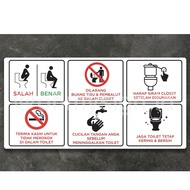 Toilet use Sign Waterproof Sticker size 15cm x 30cm