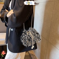 EWEA Evening Banquet Bag, Gift Chain Chain Sequin Shoulder Bag,  Sequin Bucket Bag