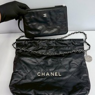 Chanel 22bag 小號黑銀  晶片款