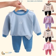 Setelan Baju Tidur Anak Panjang Premium Halus Unisex / Piyama Anak laki-laki perempuan Premium