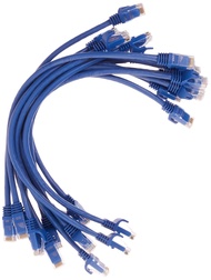 Cat6 1ft Blue 12-Pk Patch Cable UTP 24AWG 550MHz Pure Bare Copper Snagless RJ45 Flexboot Series Ethe