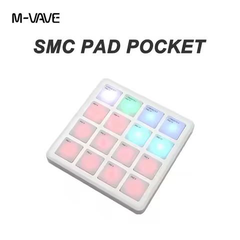 M-VAVE SMC PAD Pocket，Portable Wireless MIDI Controller 16 Pads USB-C Interface Percussion Tools