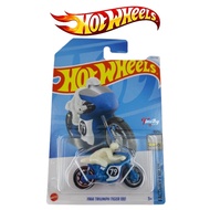 Hot Wheels 1966 Triumph Tiger 100 biru 79 Factory Fresh