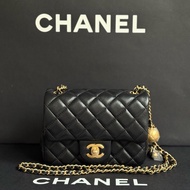 全新 25A香奈兒 Chanel 黑色 金球方胖 /  方胖 金球 方胖子