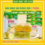 Bánh pía đậu xanh lá dứa sầu riêng 1 trứng 400gr Tân Huê Viên bánh pía dứa sầu riêng Sóc Trăng