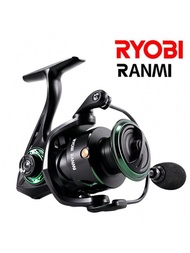 Ryobi Ranmi 1入組旋轉釣魚捲線器-高強度機身,eva握把,5.2:1高速比率,優異的制動性能,適用於淡水及鹹水釣魚