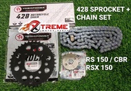 RS150 RS150R RSX150 CBR 428 YOSHIPOWER RACING CHAIN  SPROCKET RANTAI SET