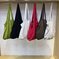 Korean Style Blogger Casual Linen Tote Bag Seasonal Washed Handmade ins Same Style Single-shoulder L