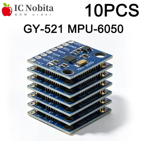 10PCS MPU-6050 6DOF 3-Axis Accelerometer Gyroscope Module GY-521 for Arduino IMU Sensor I2C DIY Robo