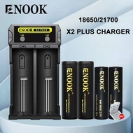 Enook Battery 18650/21700 Rechargeable Battery 3.7v Lithium Battery with Enook X2Plus charger