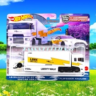 HOT WHEELSTM PREMIUM LB-SILHOUETTE GT NISSAN 35GT-RR VER.2 LBWK FLIPSIDER HAULER TEAM TRANSPORT RUBB