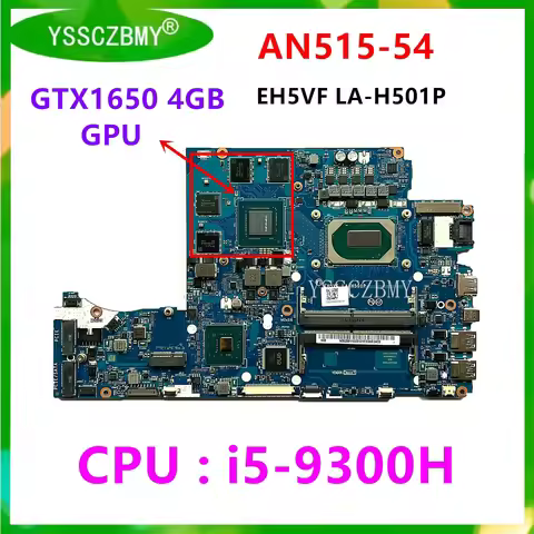 EH5VF LA-H501P Mainboard For Acer Nitro 5 AN715-51 AN515-54 Laptop Motherboard with i5 i7 CPU / GTX1