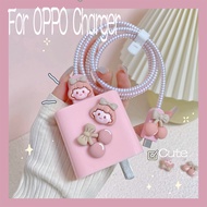 OPPO Cute Cartoon Pink Girl Charger Case Cable Protector for oppo Reno8T 5G Cover Cable Protector for 20w 18w 30w 33w 65w 67w 80w