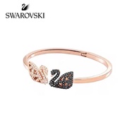 Swarovski Hollow Black White Swan Open Bracelet Abat World Pink Gold Swan Embedded Crystal