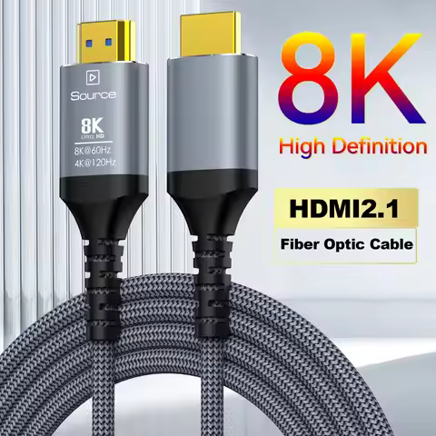 Fiber Optic 8K HDMI Long Cable 2.1,4K@120Hz,8K@60Hz,HDCP 2.2 & 2.3,HDR 10,eARC HDMI 2.1 Cable Compat