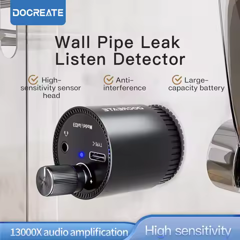 Docreate Mini Leak Detector 13000X Sound Amplifier High Sensitivity Sensor Rechargeable 200mAh For H