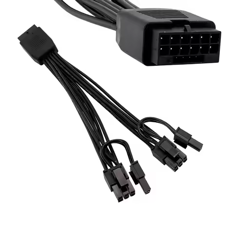 New 12vhpwr to 2x 6+2Pin PCIE GPU Adapter Extension Cable Black White Female 12+4Pin ATX3.0 PCIE 5.0