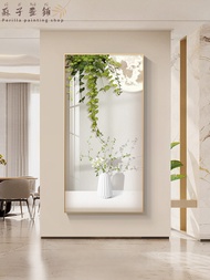 Rumu Chunfeng porch decoration painting Nordic green plants milky white vases plant landscape poster