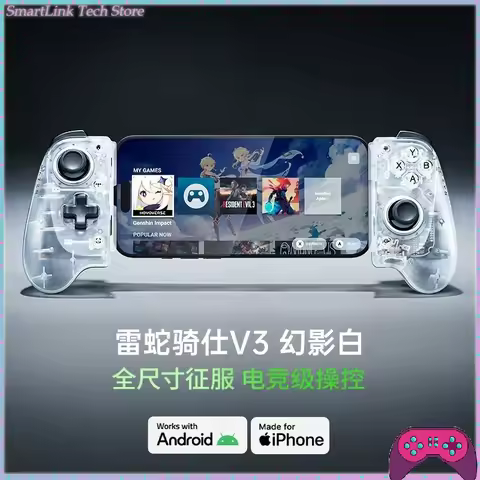 Razer Kishi V3 Gaming Controller Phantom White TMR Joystick USB-C Wired for Android PC Gamepads Gift