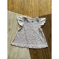 Girls' short-sleeved white floral top branded BIQUETTE Size 100