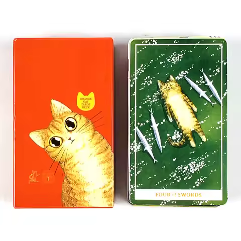 New Tarot Cards 78 Pcs Tarot Deck Whimsical Cartoon Kitty Tarot Deck For Beginners,Perfect For Divin